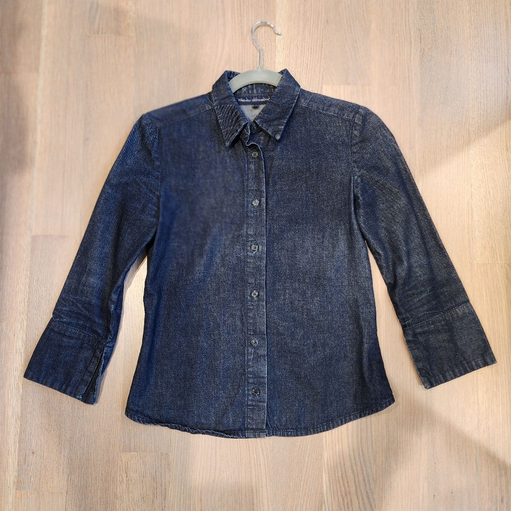 French Connection denim 3/4 sleeve shirt XS